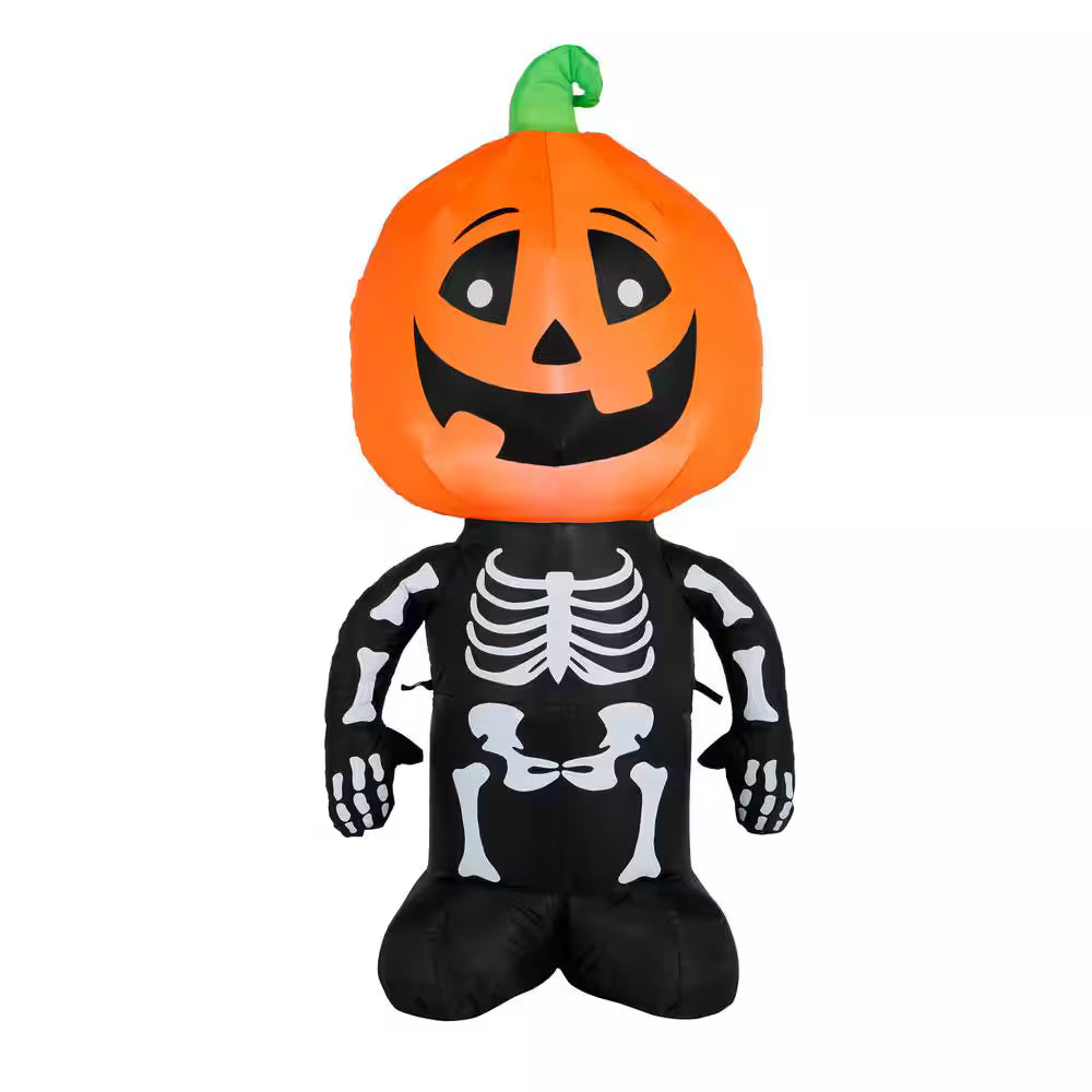 Halloween Classics LED Skeleton Pumpkin Airblown Inflatable Indoor Outdoor Decoration