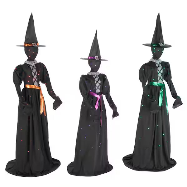 Halloween Classics LED Faceless Witches Trio Indoor Outdoor Halloween Decoration