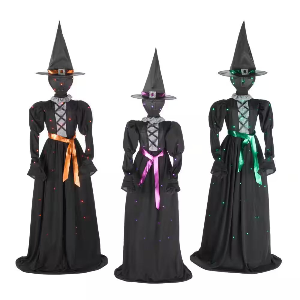 Halloween Classics LED Faceless Witches Trio Indoor Outdoor Halloween Decoration