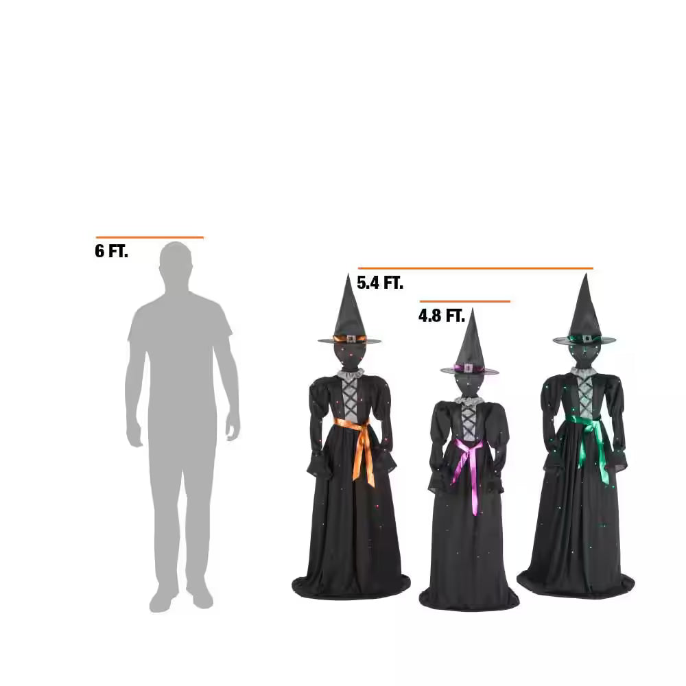 Halloween Classics LED Faceless Witches Trio Indoor Outdoor Halloween Decoration