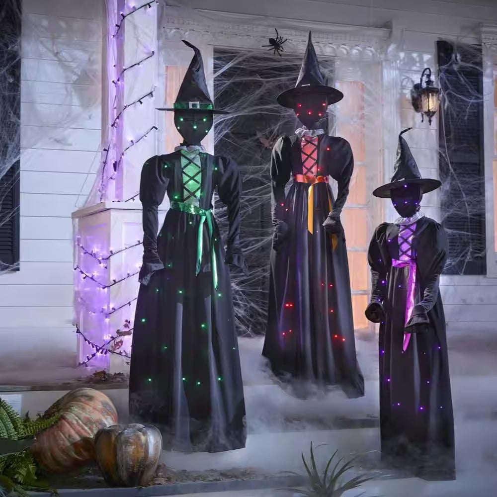 Halloween Classics LED Faceless Witches Trio Indoor Outdoor Halloween Decoration