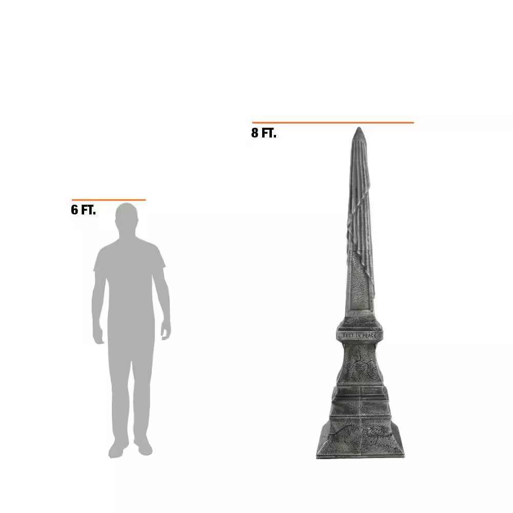 Grave and Bones Halloween Obelisk Tombstone Decoration 8 Feet