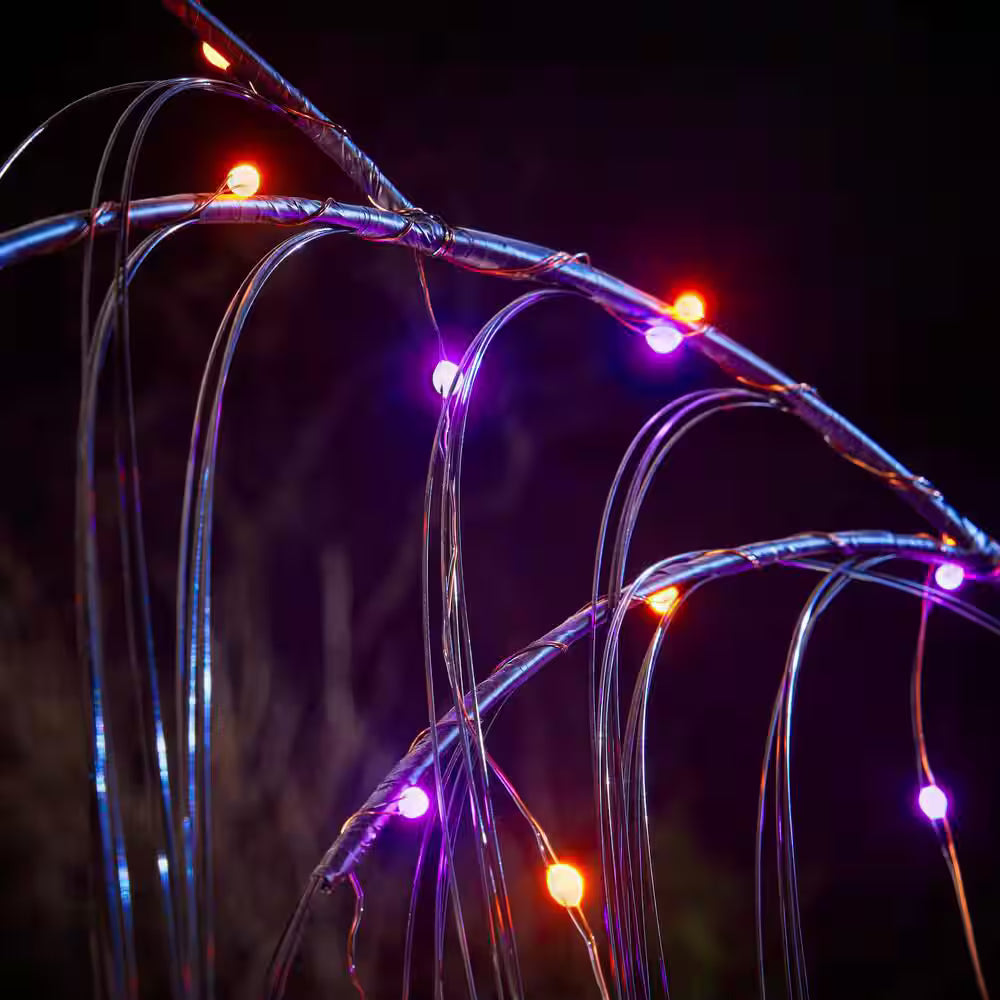 Halloween Classics Color Changing LED Willow Tree Halloween Decoration 7 Feet