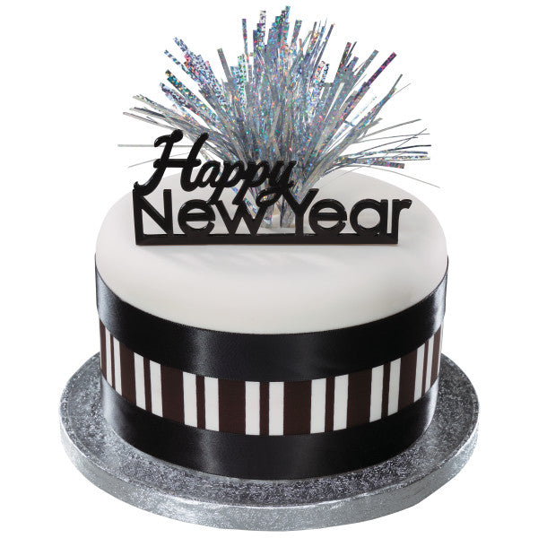 Holographic Silver Spray Mylar Celebration cake and cupcakes picks - set of 24