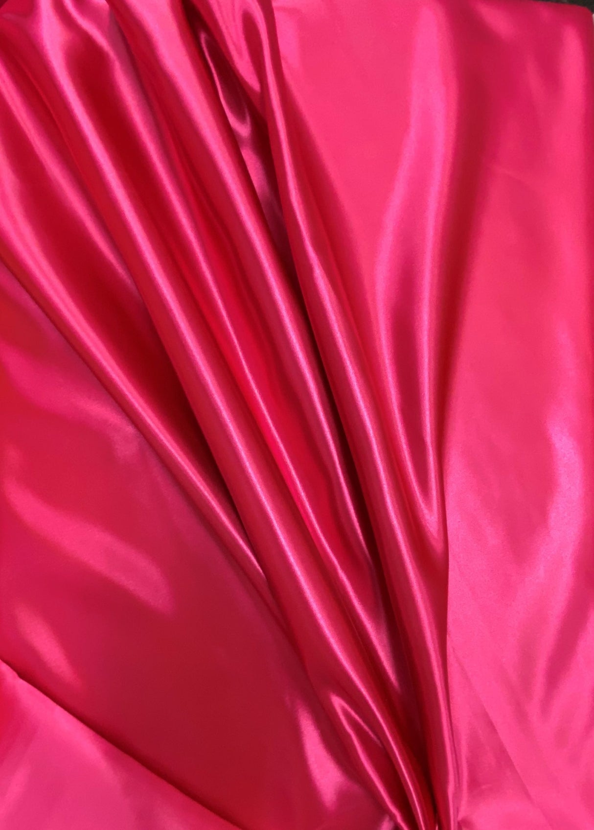 Hot Pink Bridal Satin Fabric - Hot Pink, 58"-60" Width (1 Yard)