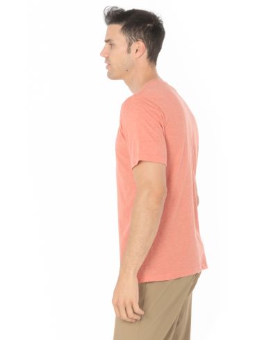 Lucky & Blessed Life 3142P Poly Cotton T-Shirt - Heather Sunrise, Light Weight, Ribbed Neck, Side Seam (1 Piece)