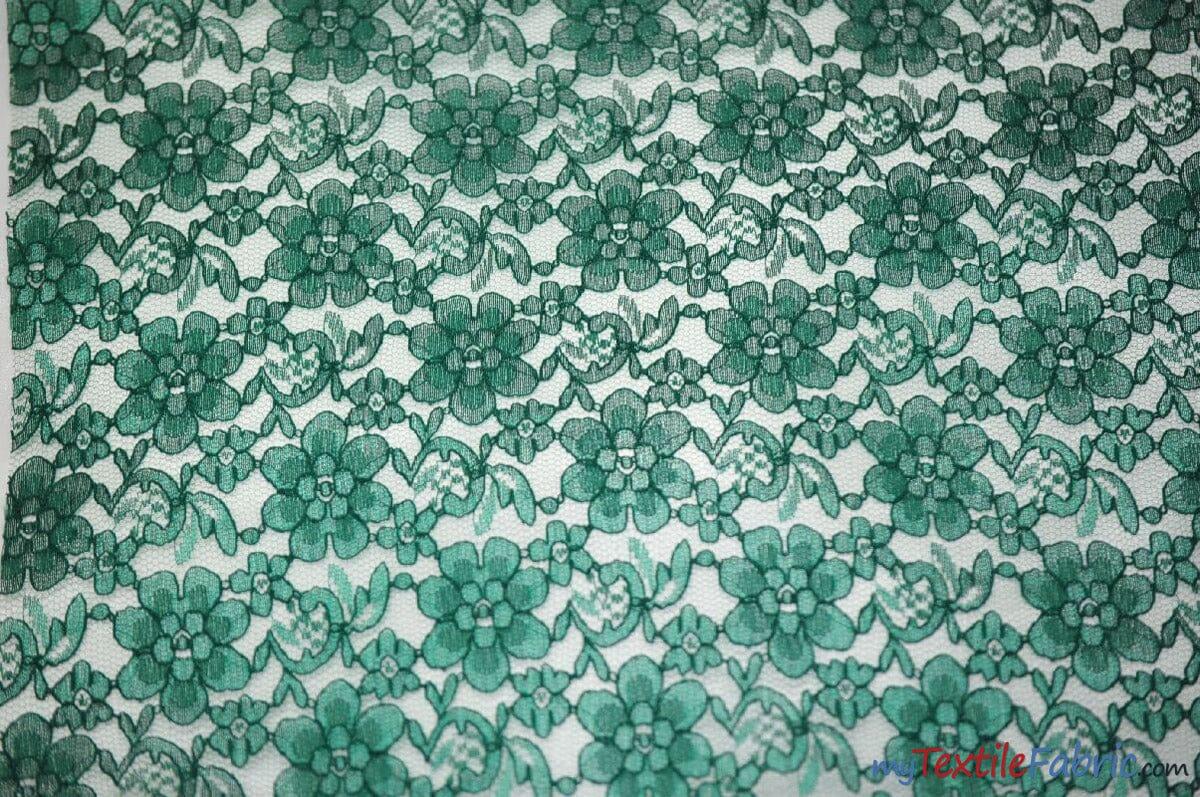 Raschel Lace Polyester Fabric - Floral Sheer Lace, 58/60" Width (1 Yard)