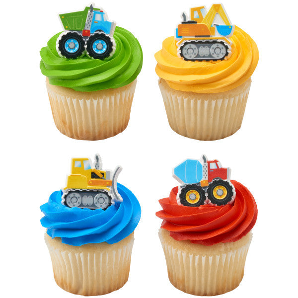 Construction trucks set Cake Cupcake Rings - 144 per order