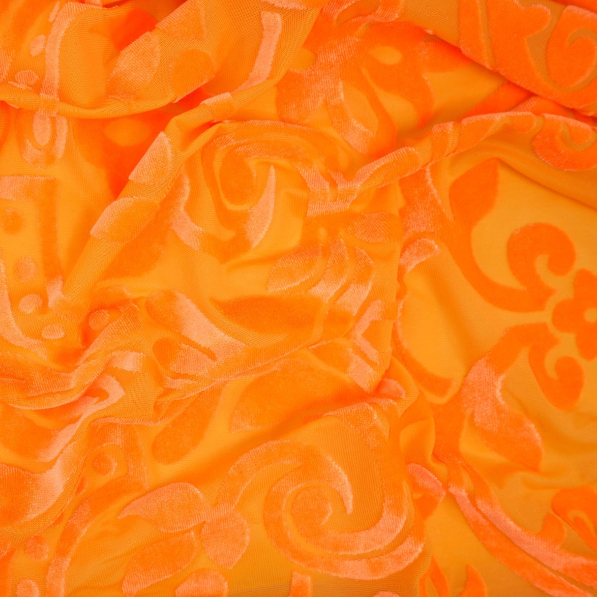 Ice Burnout Stretch Velvet Fabric - Lime, Pink, White, Orange, Black, 2-Way Stretch, 58" Width (1 Yard)