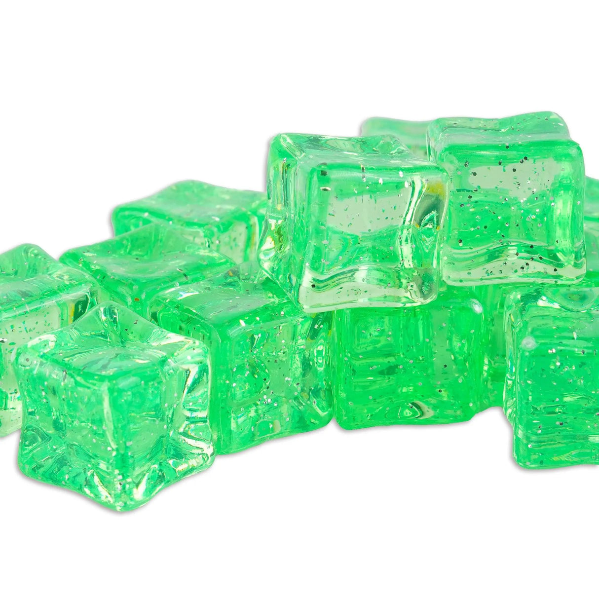 Ice Cubes with Glitter - Light Green (2 oz - 18mm)