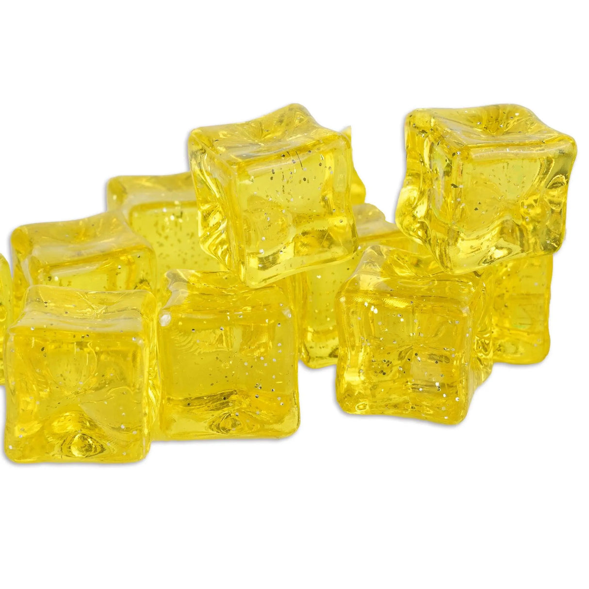 Ice Cubes with Glitter - Yellow (2 oz - 18mm)