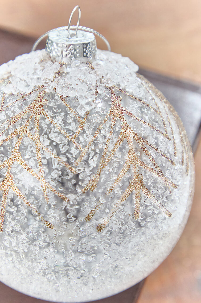 5" - 7" Frosted Pine Glass Ornament