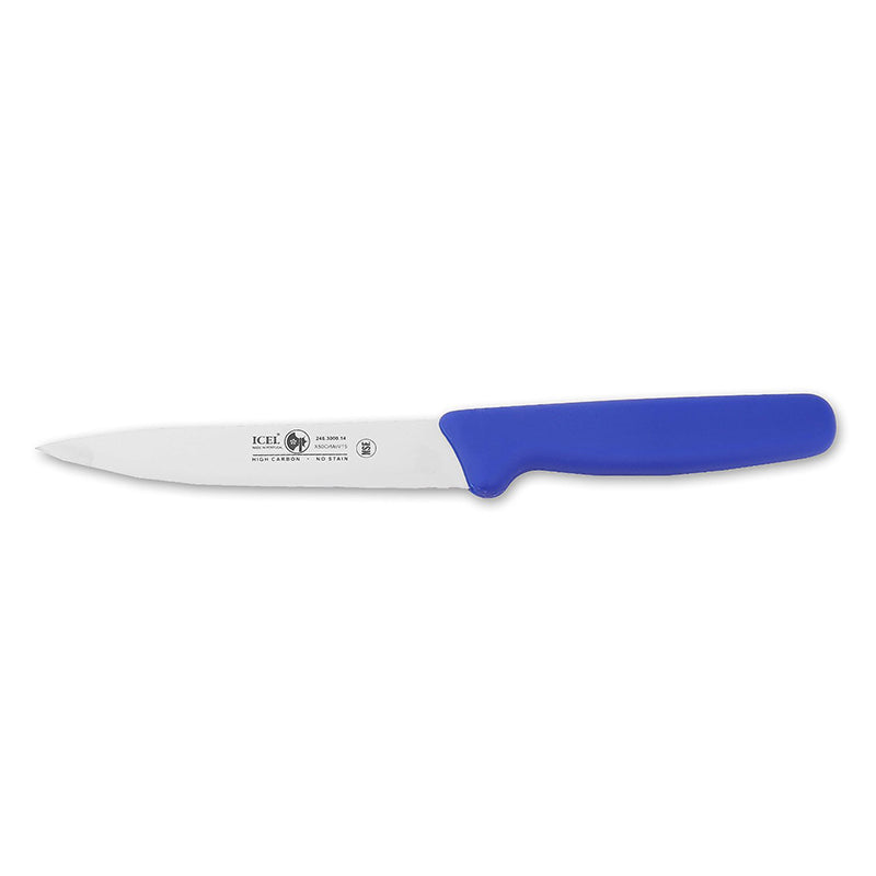 Icel Utility Knife, 5-1/2" Blade, Blue Plastic Handle, Case of 12