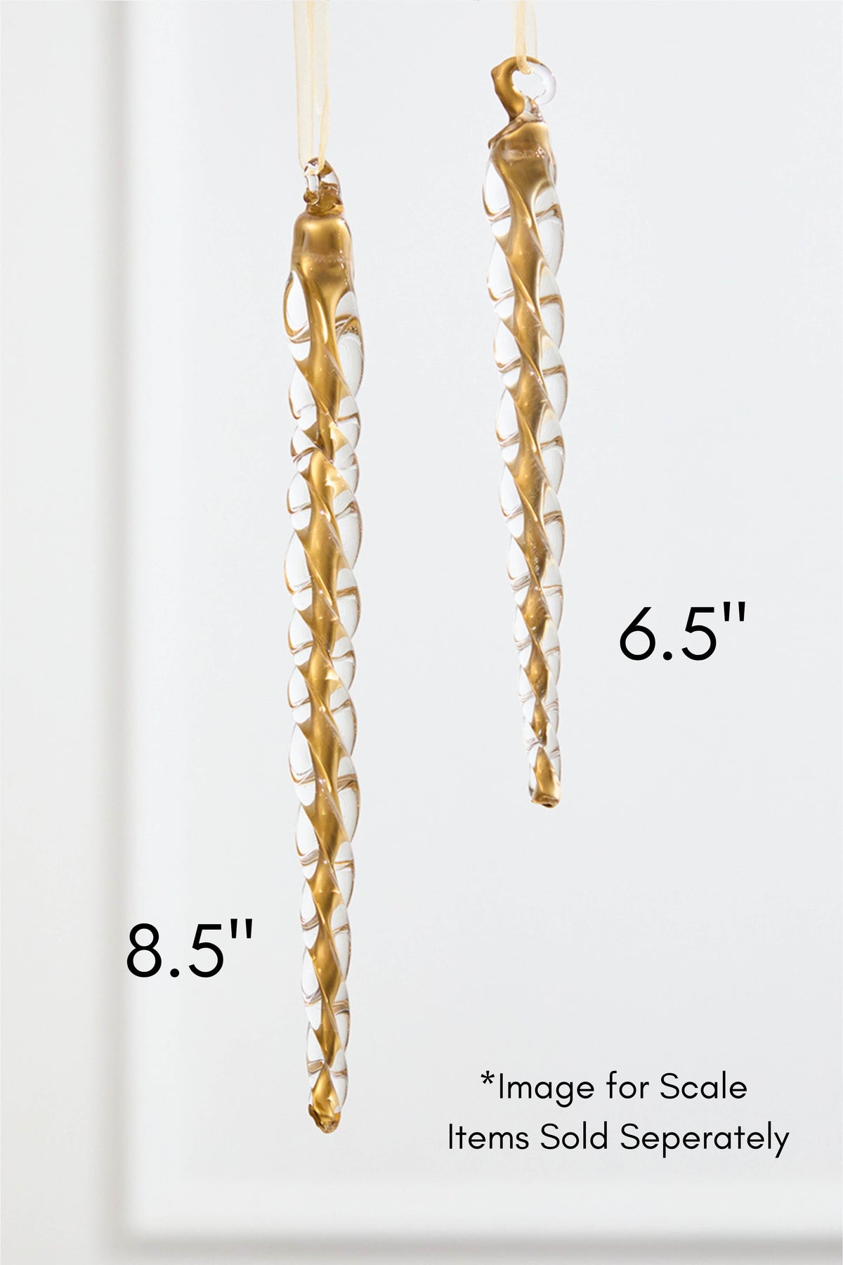 6.5" Gold Glass Icicle Ornament