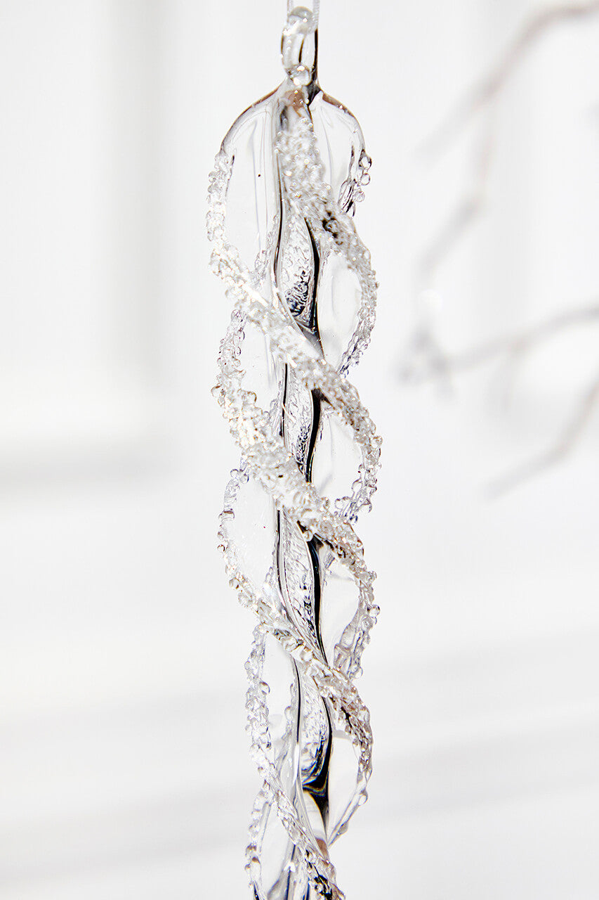 12 Inch Glass Icicle Ornament - Large