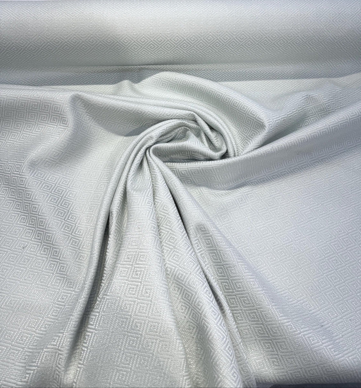 Mykonos Spa Blue Polyester Fabric - Diamond Jacquard, Spa Blue, 56" Width (By The Yard)
