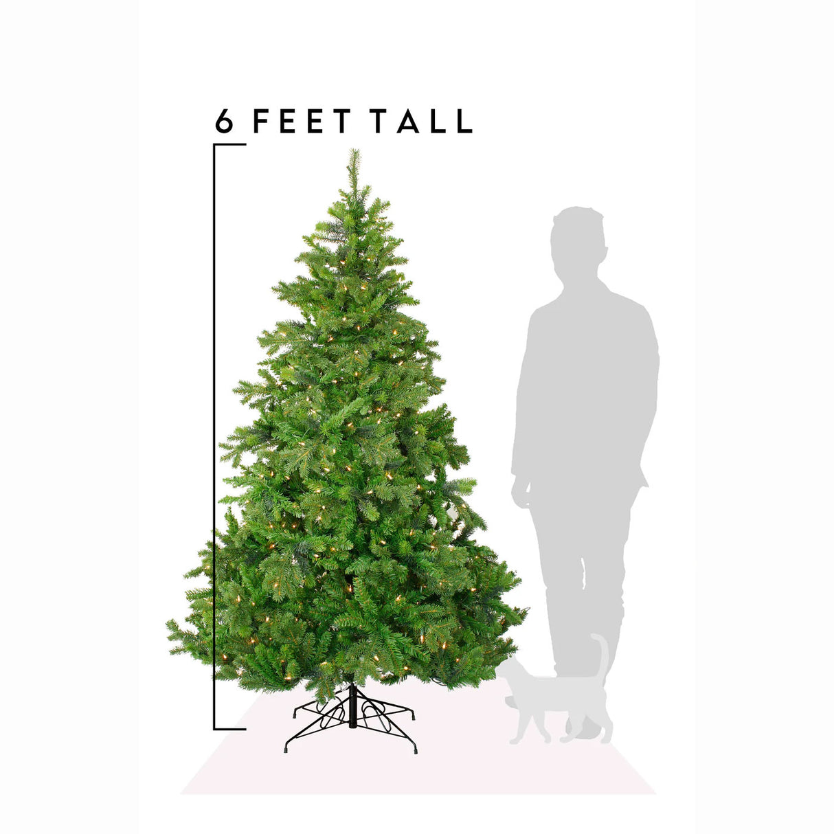 6 ft. Pre-Lit Tapered Salem Pine Christmas Tree with Warm White Lights