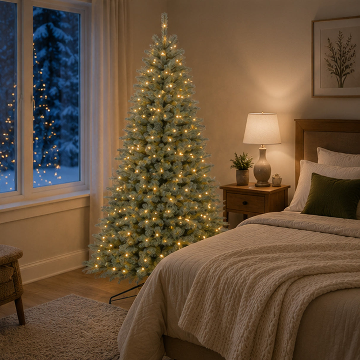 5 ft. Pre-Lit Classic Spruce Christmas Tree with Instant Connect and Metal Stand