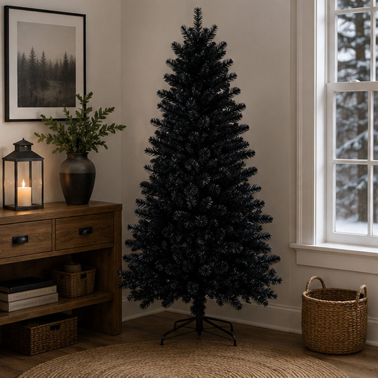 7.5 ft. Black PVC Christmas Tree