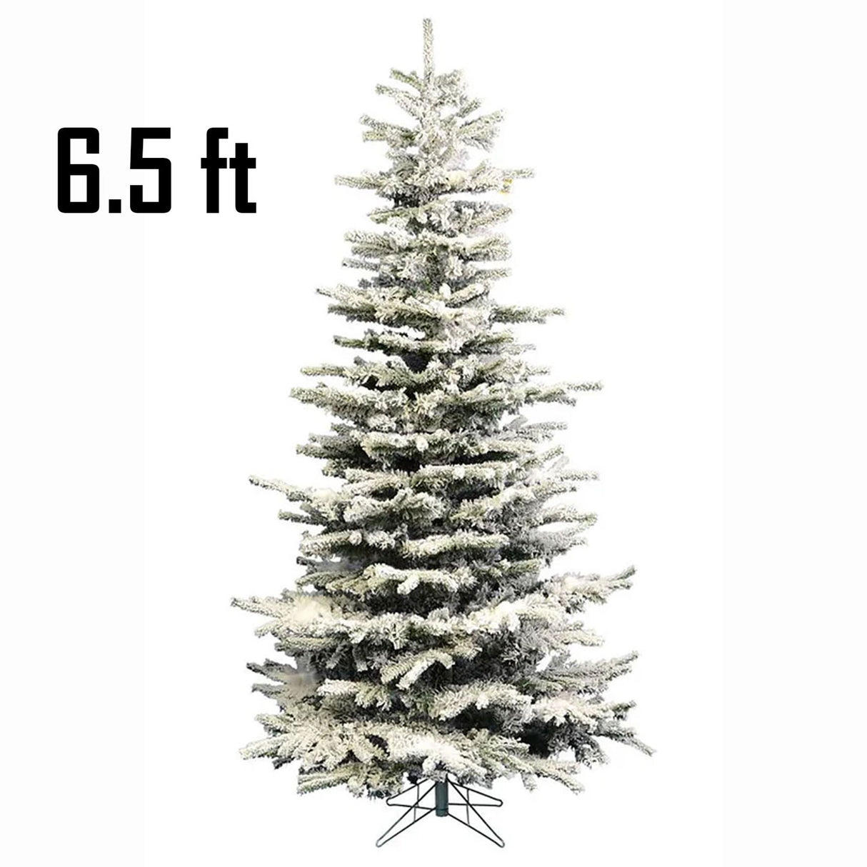 Pre-Lit Snow Flocked Slim Christmas Tree with Warm White LED Lights
