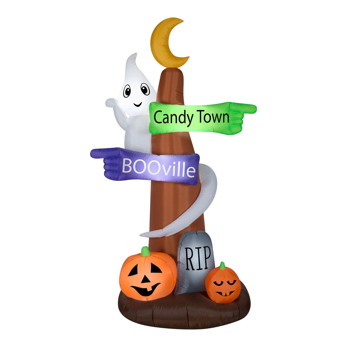 8 ft Halloween Ghost Signpost Inflatable LED Yard Decoration Plug In
