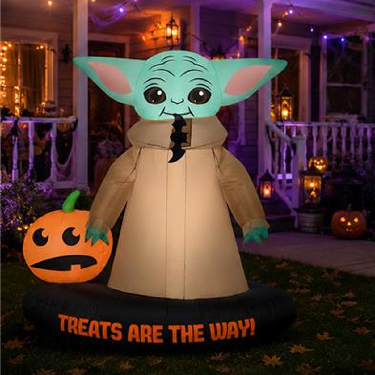 78IN Mandalorian Grogu Inflatable Halloween Decoration with LED Lights