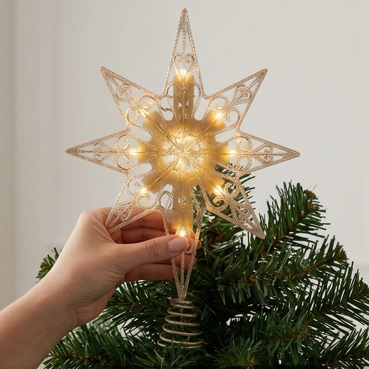 11IN Battery Operated Bethlehem Star Tree Topper