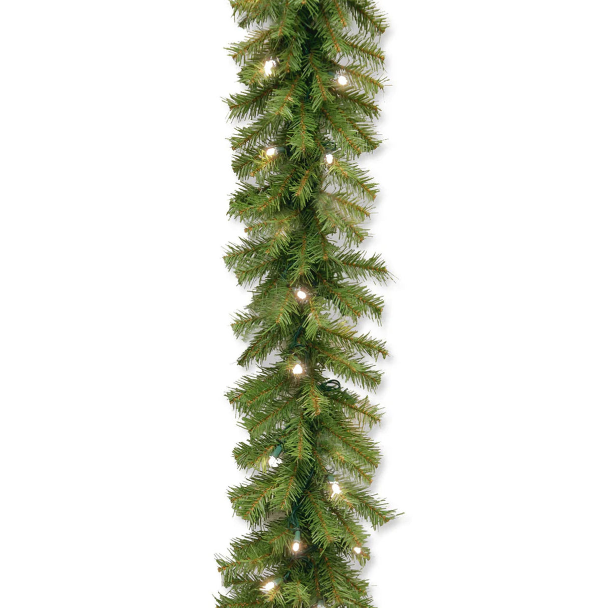 9FT Pre-Lit Norwood Fir Garland with Warm White LED Lights