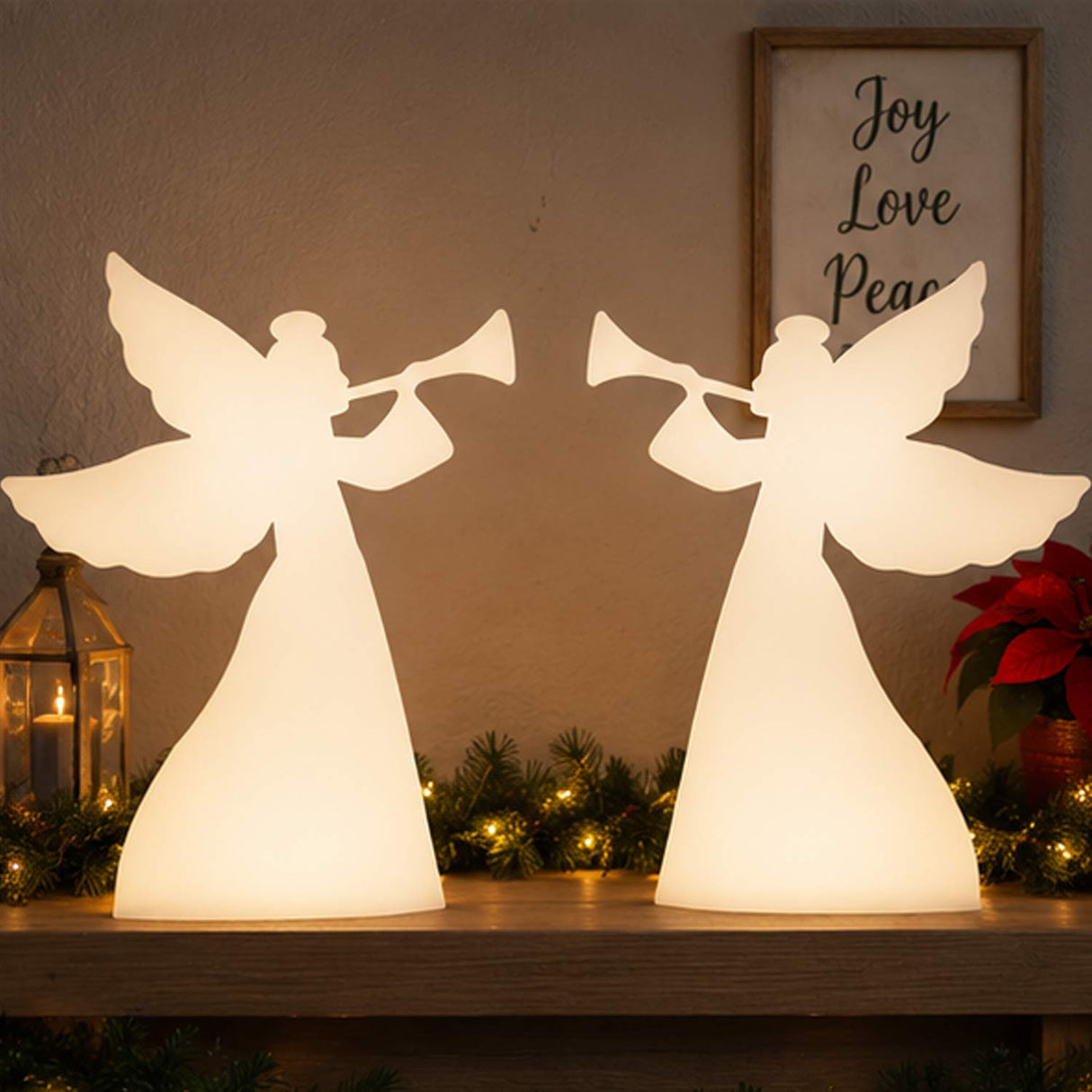 Set of 2 Christmas Angel Yard Decorations 3 Ft Outdoor Display