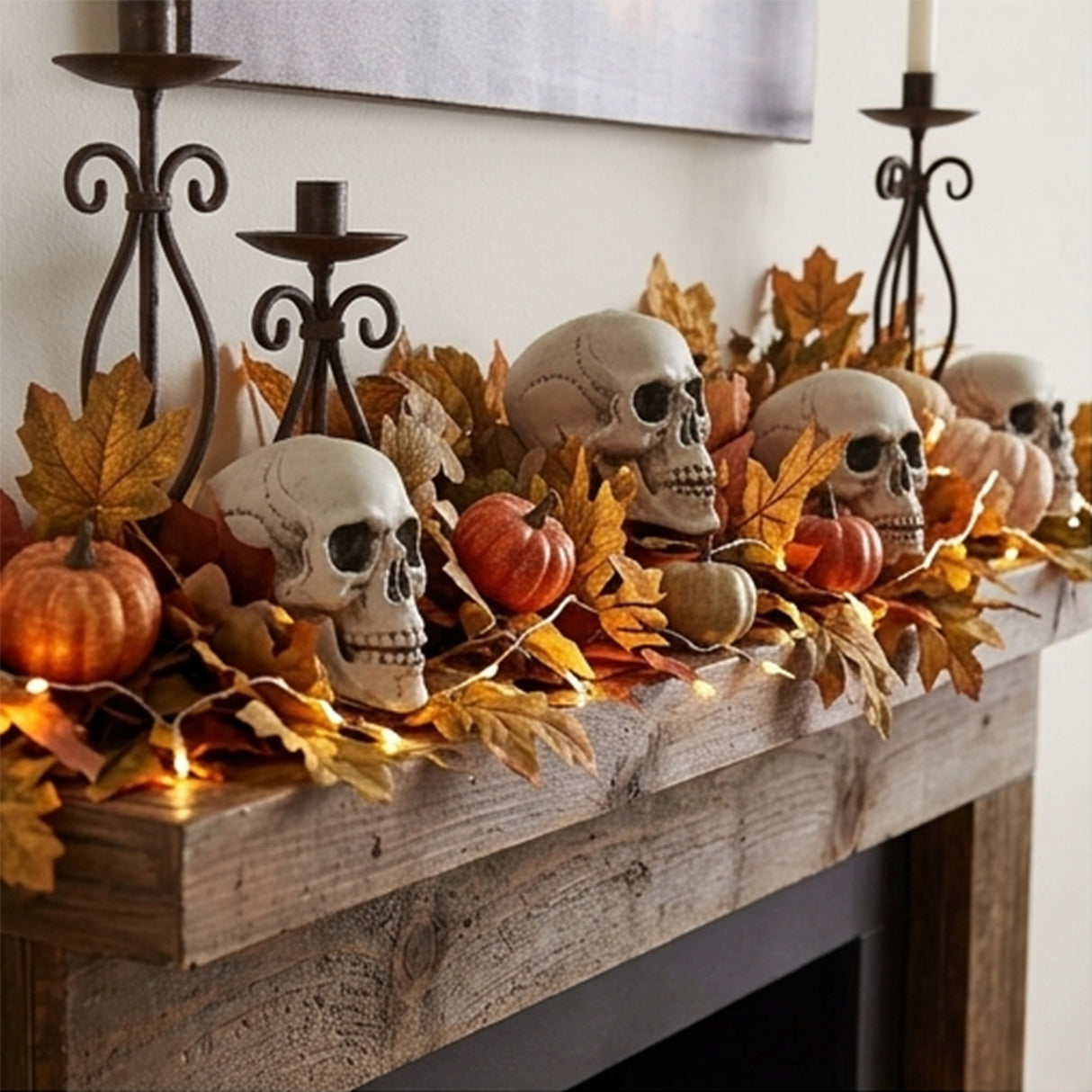 Bag of Skulls Halloween Decorations (12 Pc Set, 5 inch Plastic Skulls)