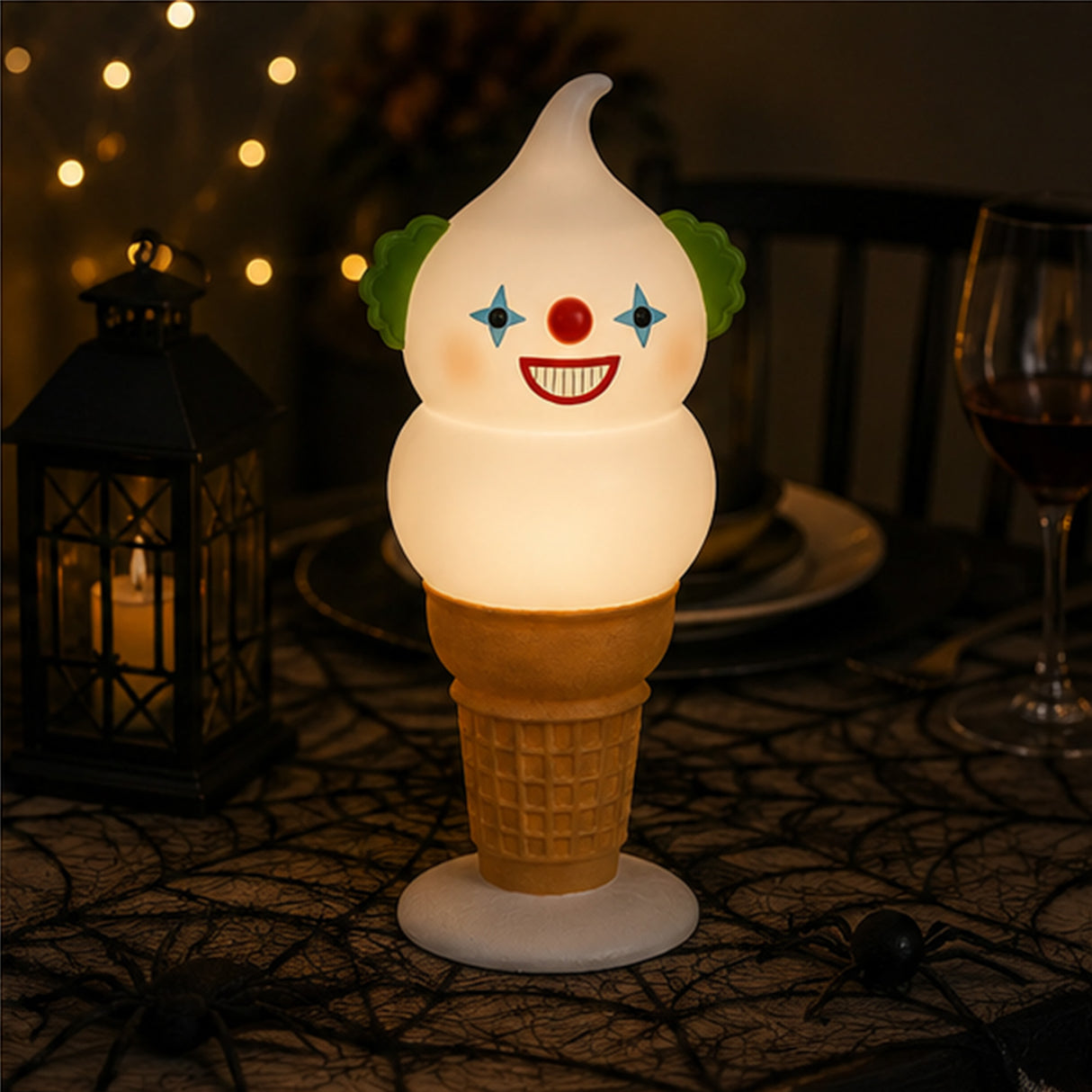 14 in. Halloween Creepy Clown I-Scream Cone Tabletop Decoration
