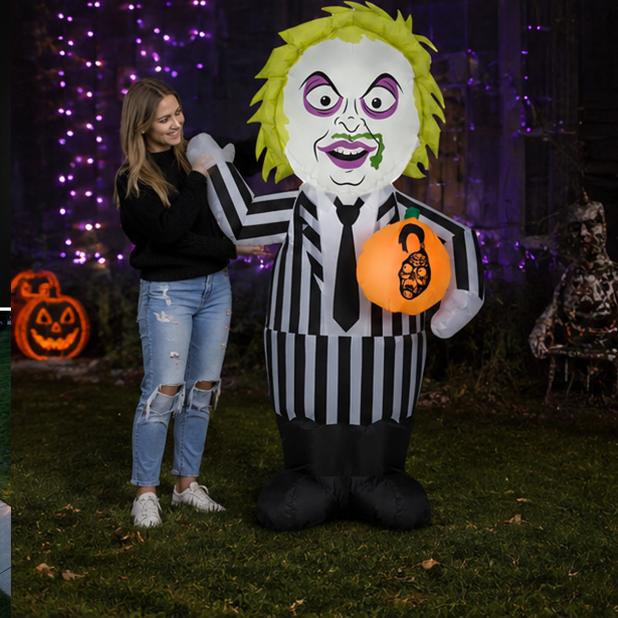 42 in Beetlejuice Halloween Inflatable LED Yard Decoration Plug In