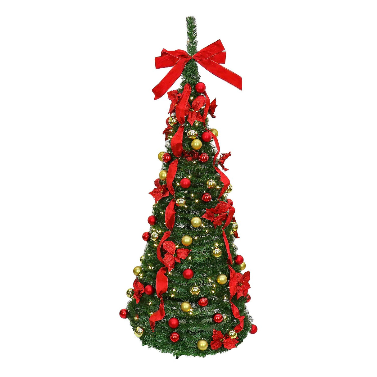 6FT Pre Lit Party Pop Up Christmas Tree with Lights