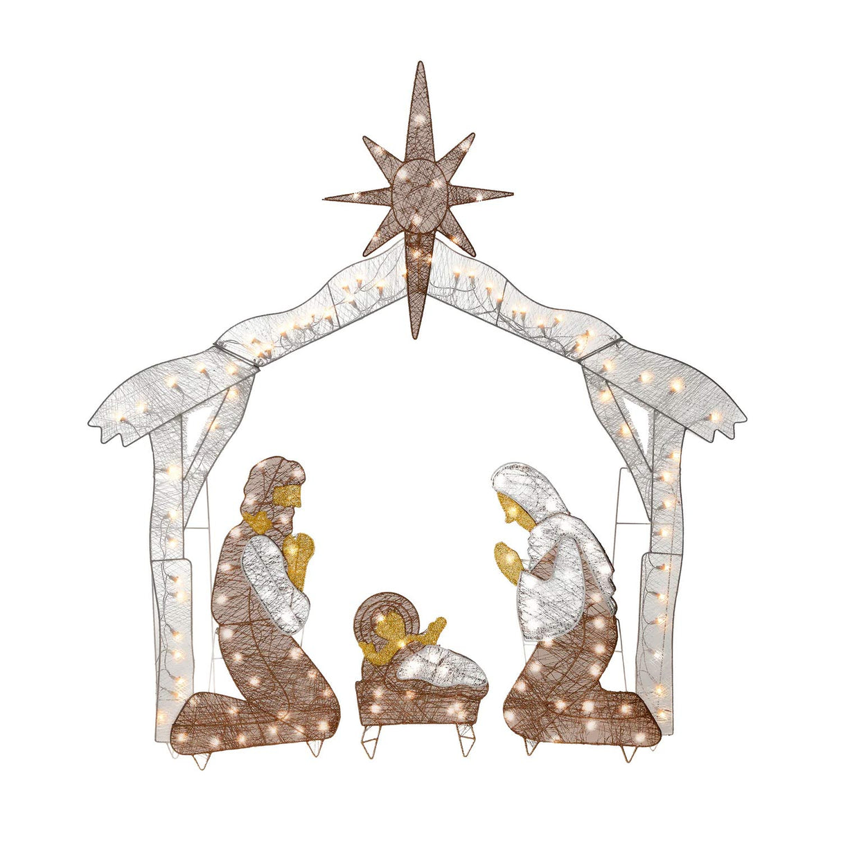 55IN Crystal Splendor Pre-Lit Nativity Set with Clear Lights
