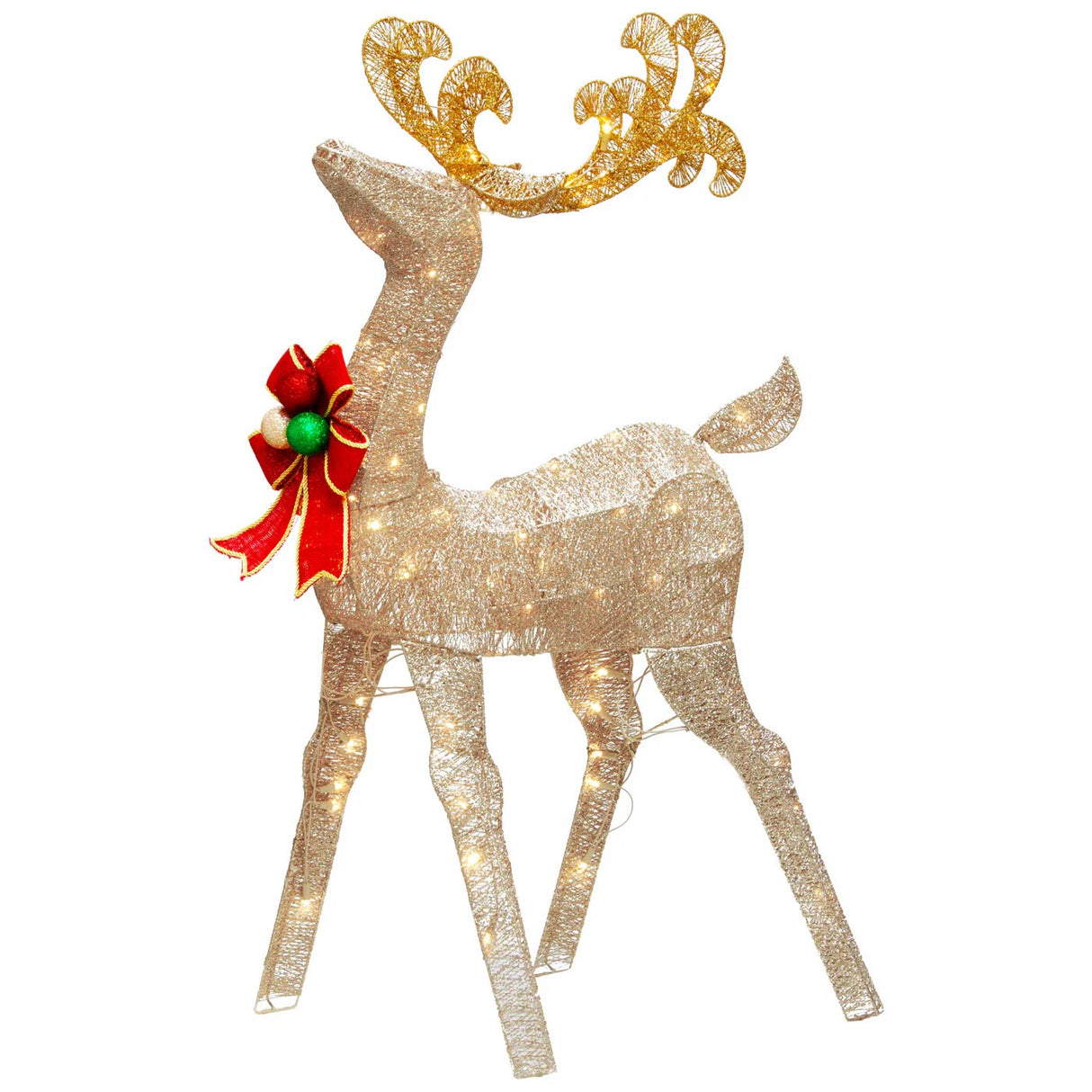 48IN Champagne Reindeer with Warm White LED Lights