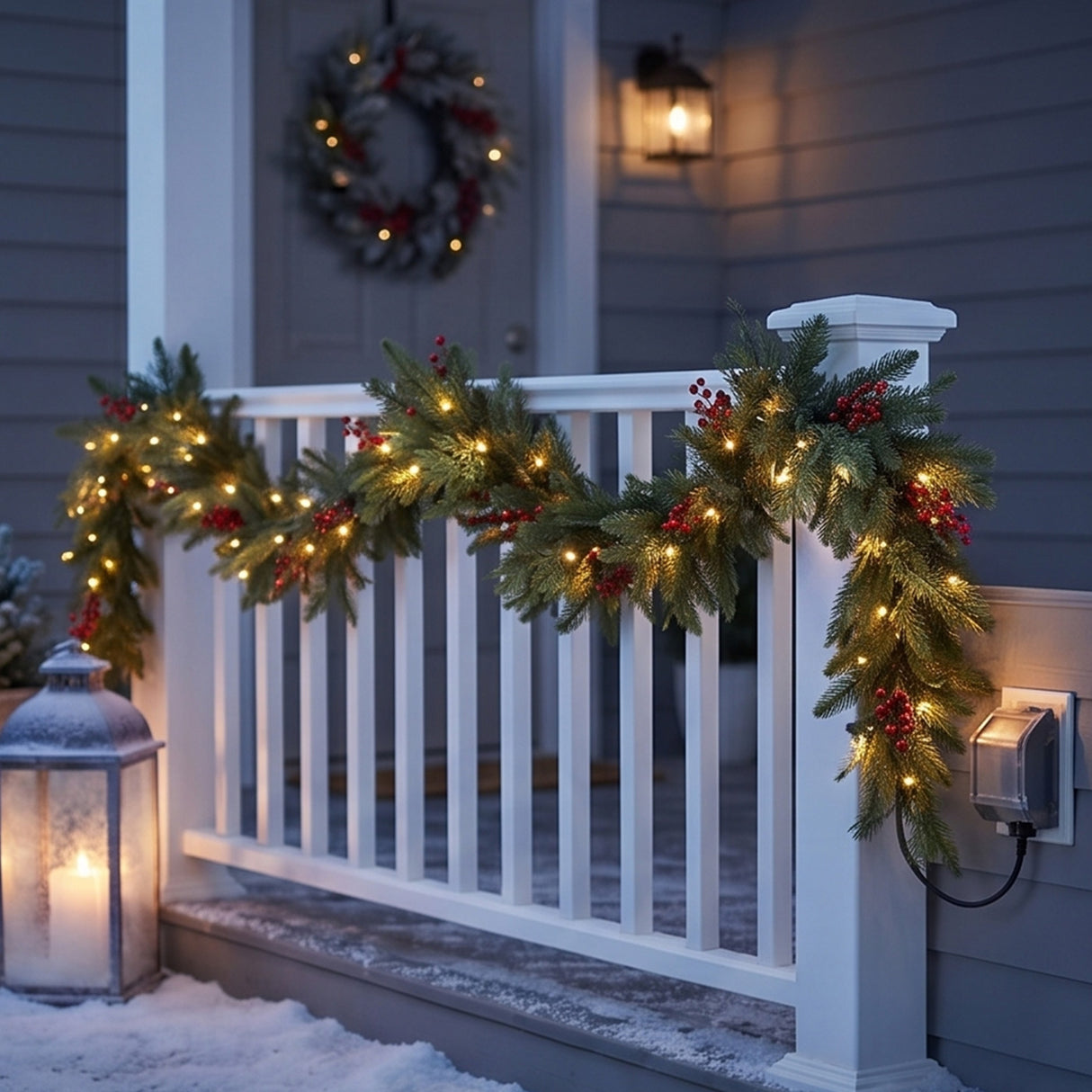 9FT Pre-Lit Classical Collection Garland with Clear Lights