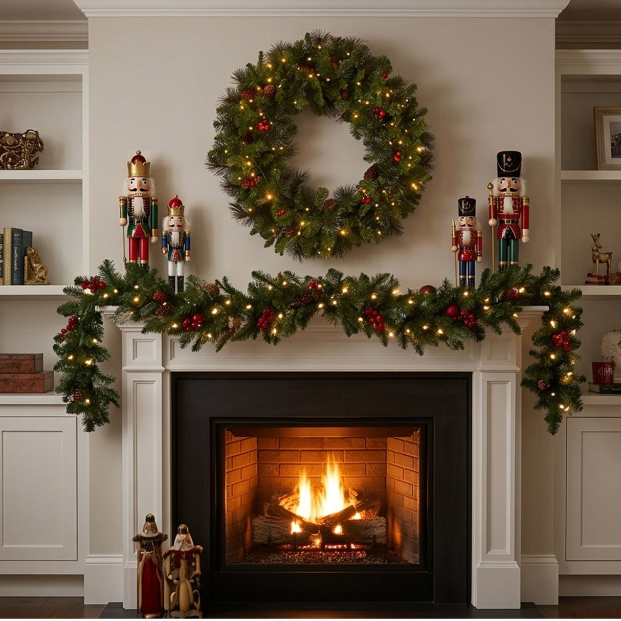 Pre-Lit Crestwood Spruce Wreath with Twinkly Smart LED Lights, 30 Inch