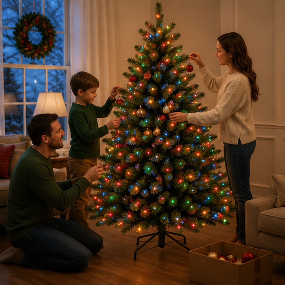 10ft Pre-Lit Downswept Douglas Fir Artificial Christmas Tree with Clear Lights