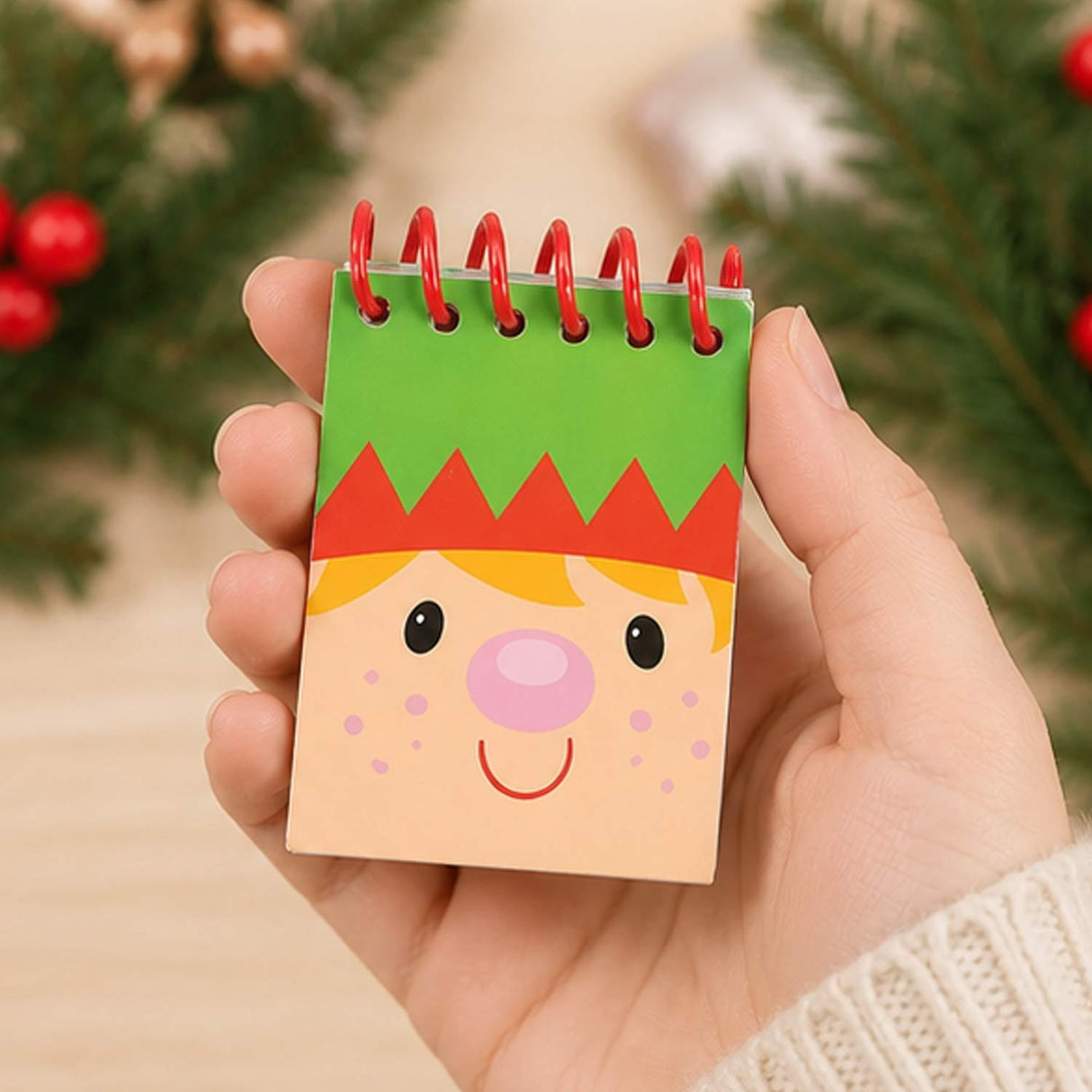 Bulk 48 Pc. Mini Cheery Christmas Spiral Notepads (1.5" x 2") – 25 Pages Each