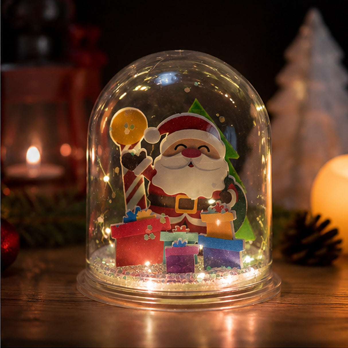 Santa & Presents Snow Globe Christmas Craft Kit Makes 6