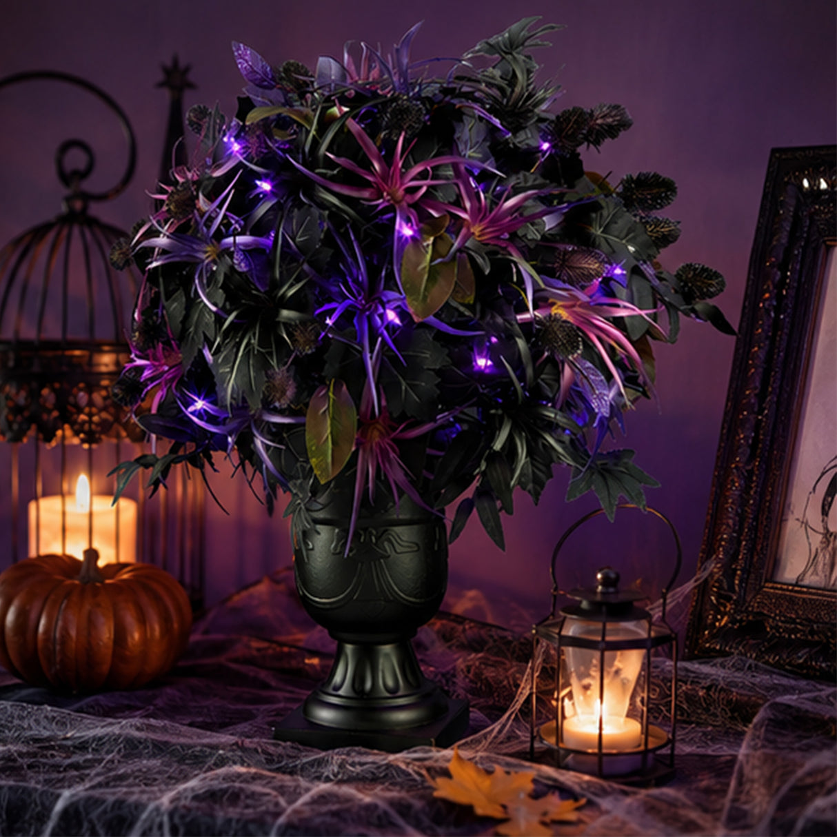 24 in. Halloween “Scare in the Air” Potted Plant with LED Lights