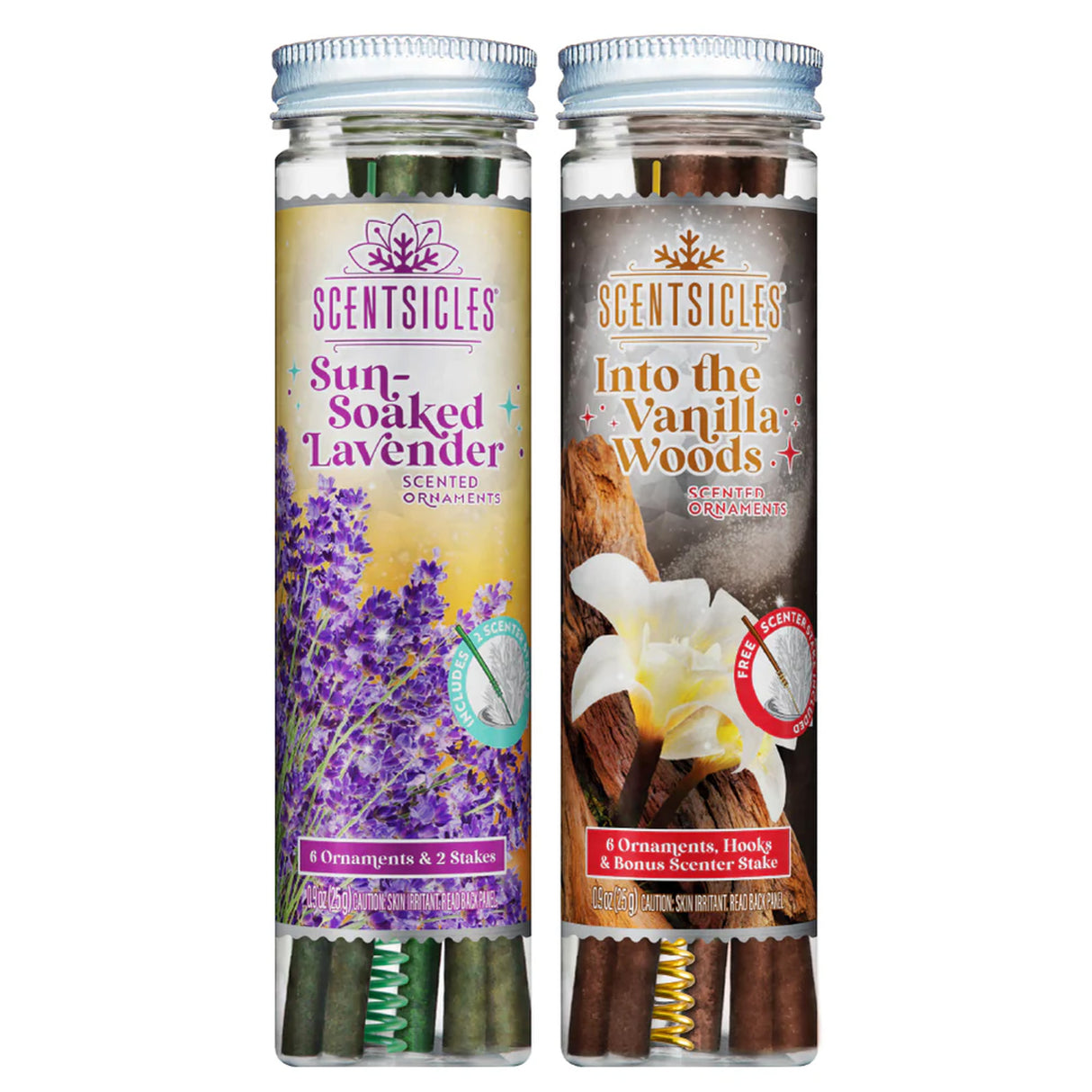 Scentsicles Lavender Vanilla Woods Scented Sticks with Scenter Stakes 2 Pack