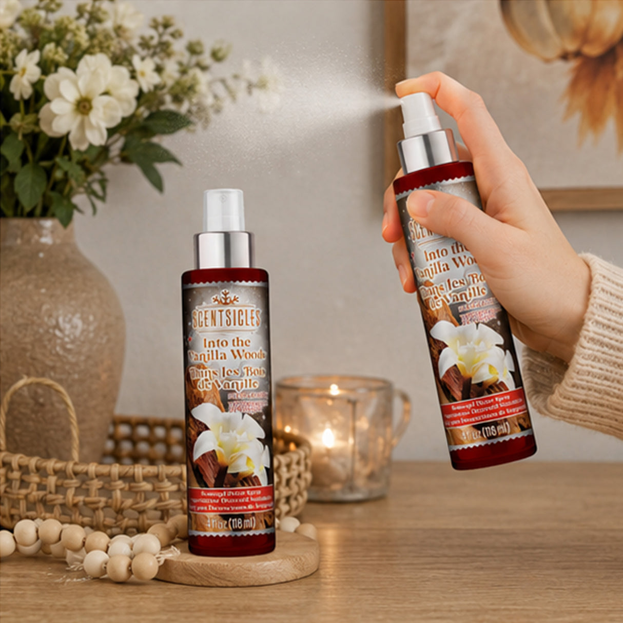 Scentsicles Vanilla Woods Apple Autumn Pine Cones Scent Mister Spray 3 Pack