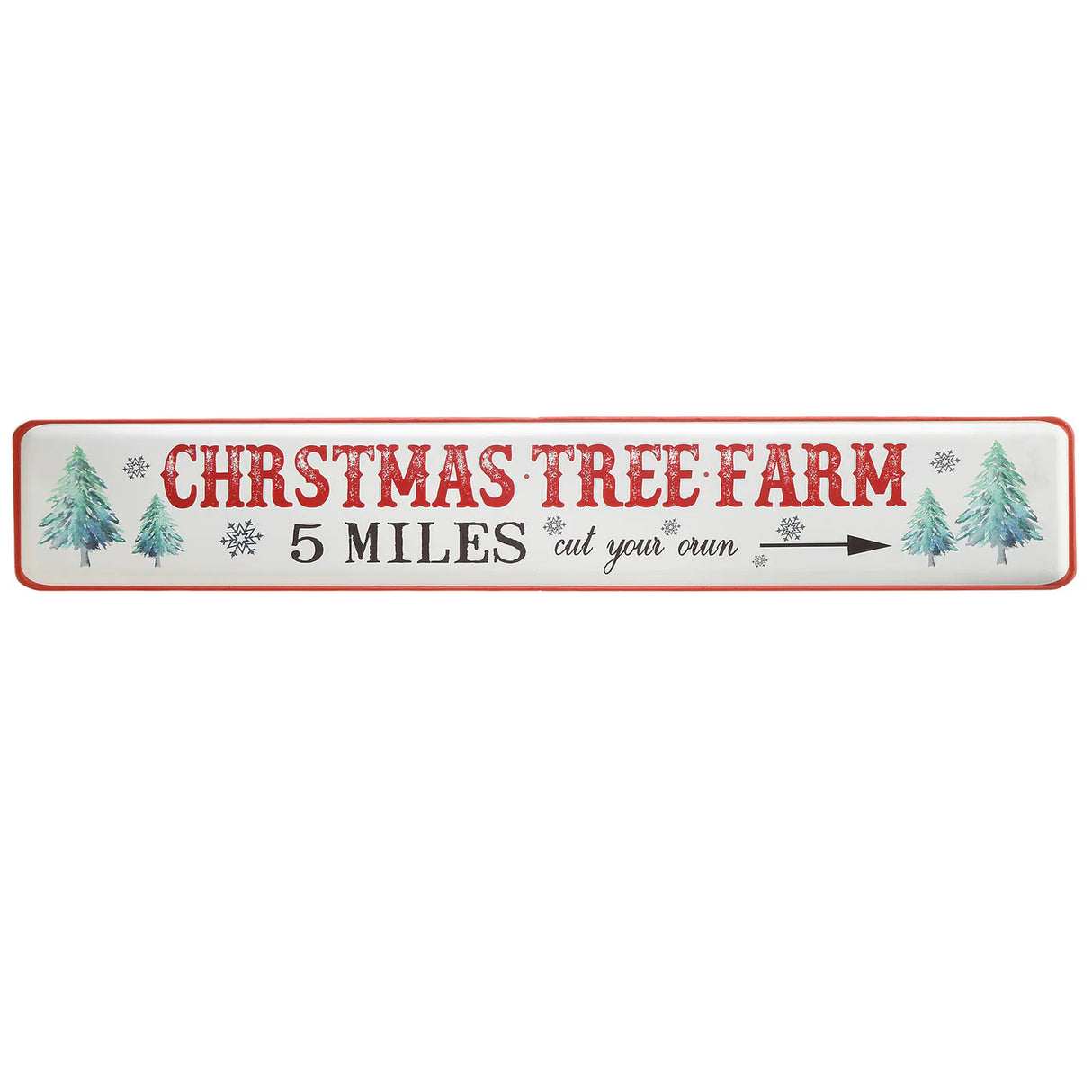47IN Vintage Christmas Tree Farm Metal Wall Sign