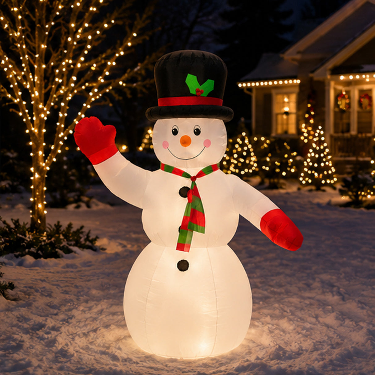 8 FT Inflatable Pre-Lit Snowman Plug-In