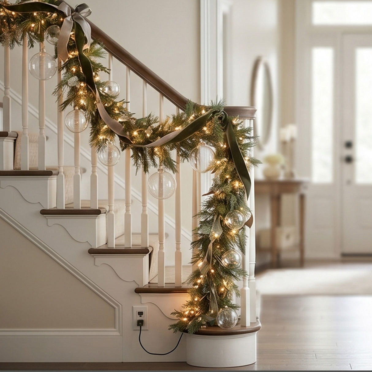 9FT Pre-Lit North Conway Garland with Clear Lights