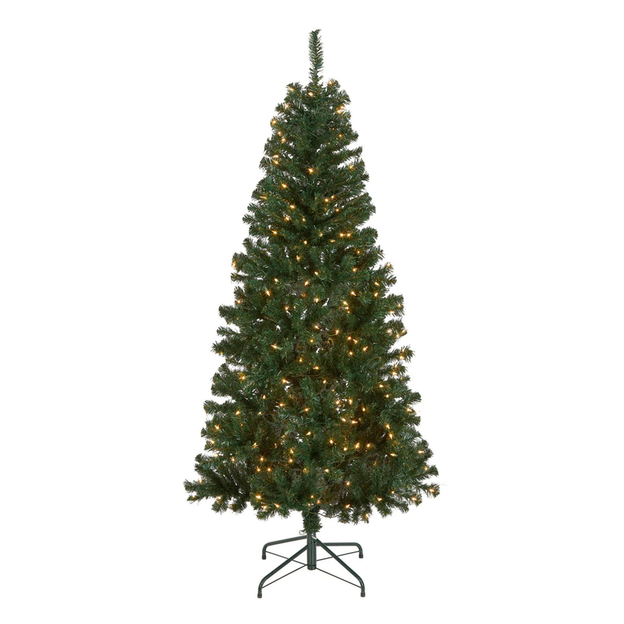 9ft Pre-Lit Acacia Flocked Slim Christmas Tree with Clear Lights