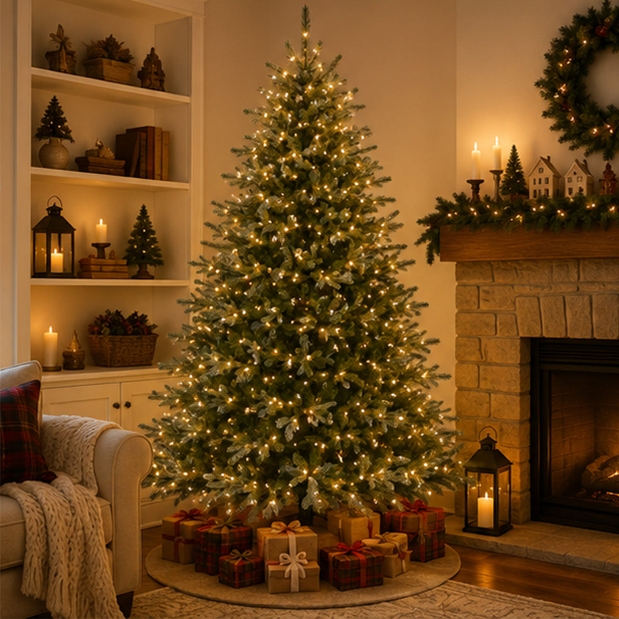 9ft Pre-Lit Nordic Spruce Medium Christmas Tree with Clear Lights