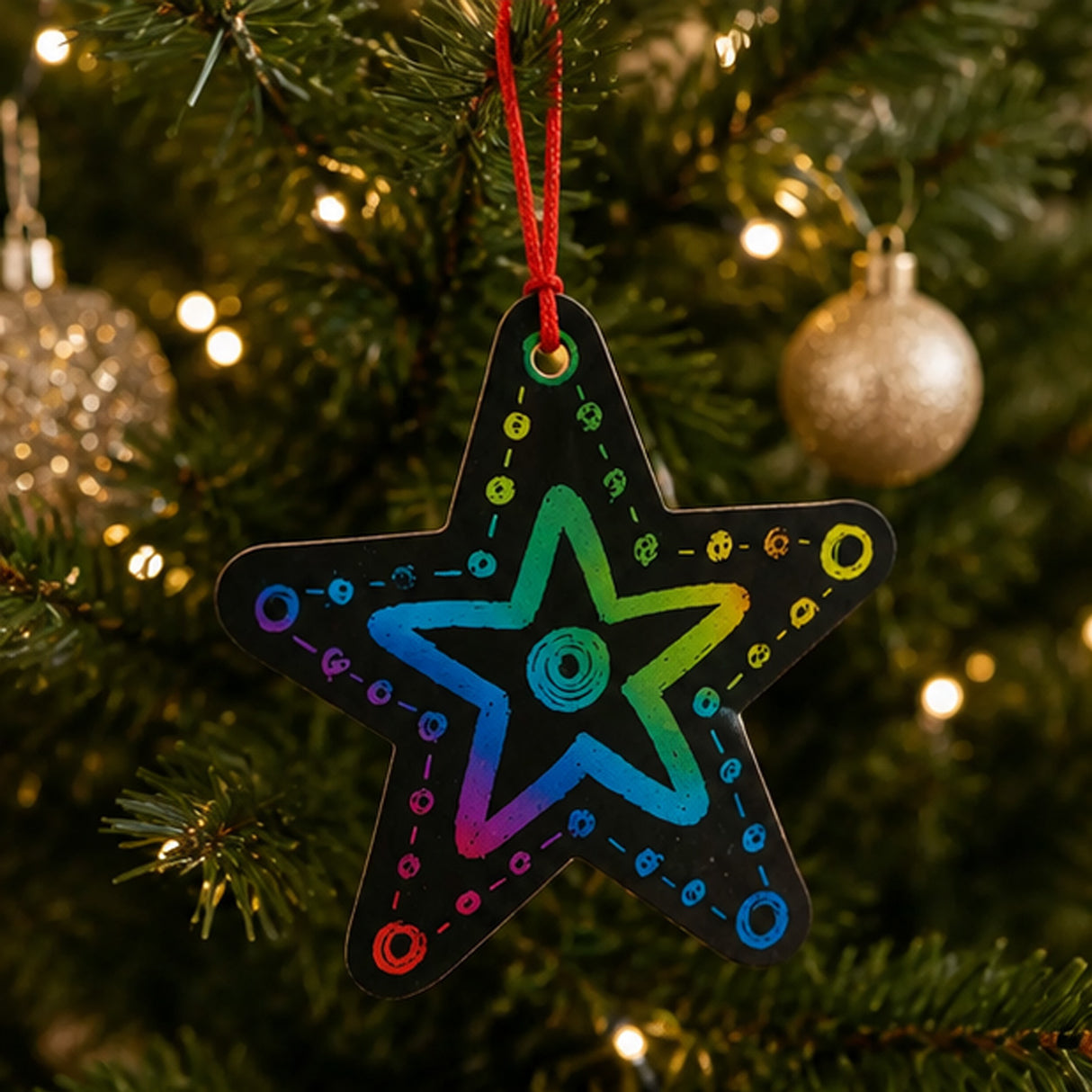 Magic Color Scratch Star Christmas Ornaments 24 Pack Craft Kit