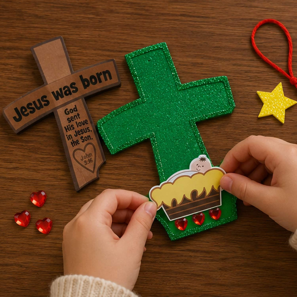 Jesus Was Born Christmas Ornament Craft Kit Makes 12